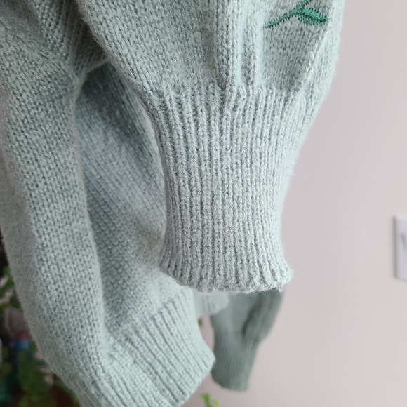 Sage Green Cropped Strawberry Cardigan - Picture 8 of 12
